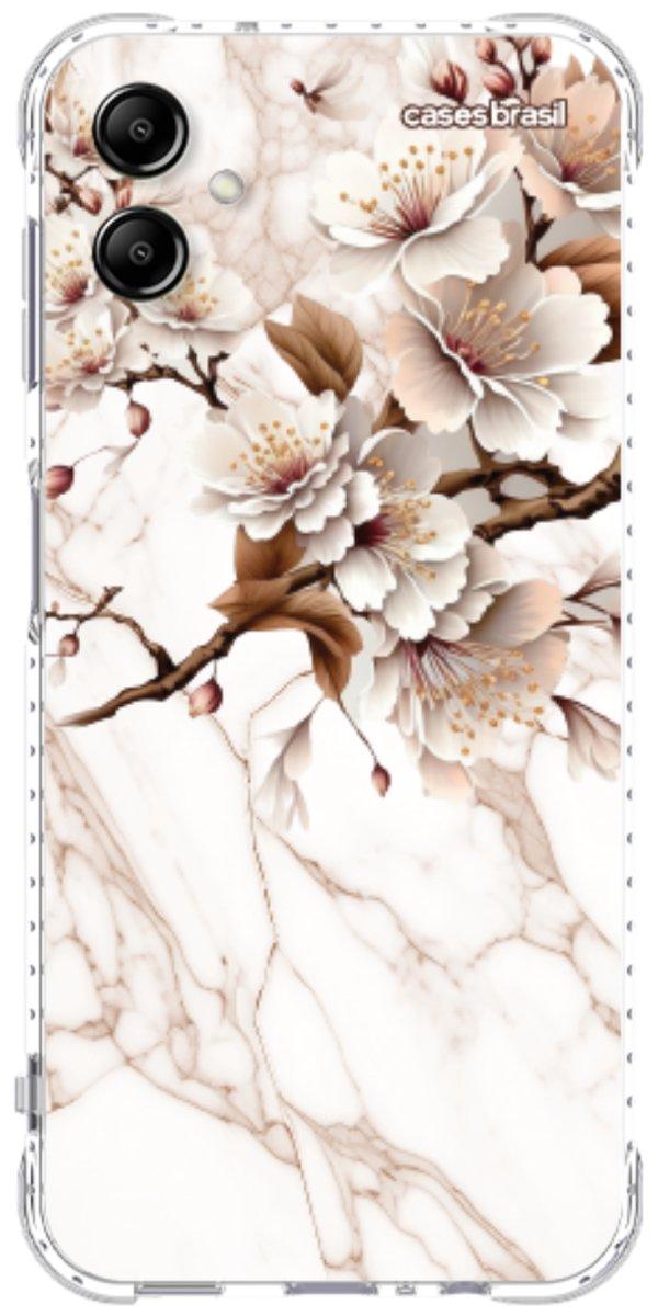 Capinha para Celular Mármore Sépia Floral