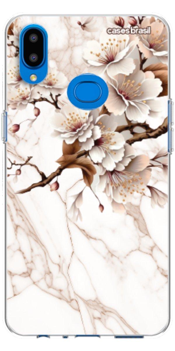 Capinha para Celular Mármore Sépia Floral