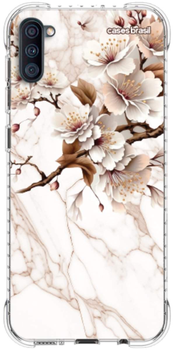 Capinha para Celular Mármore Sépia Floral