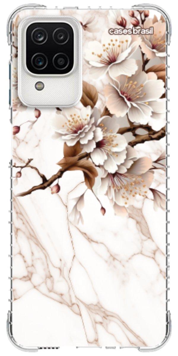 Capinha para Celular Mármore Sépia Floral