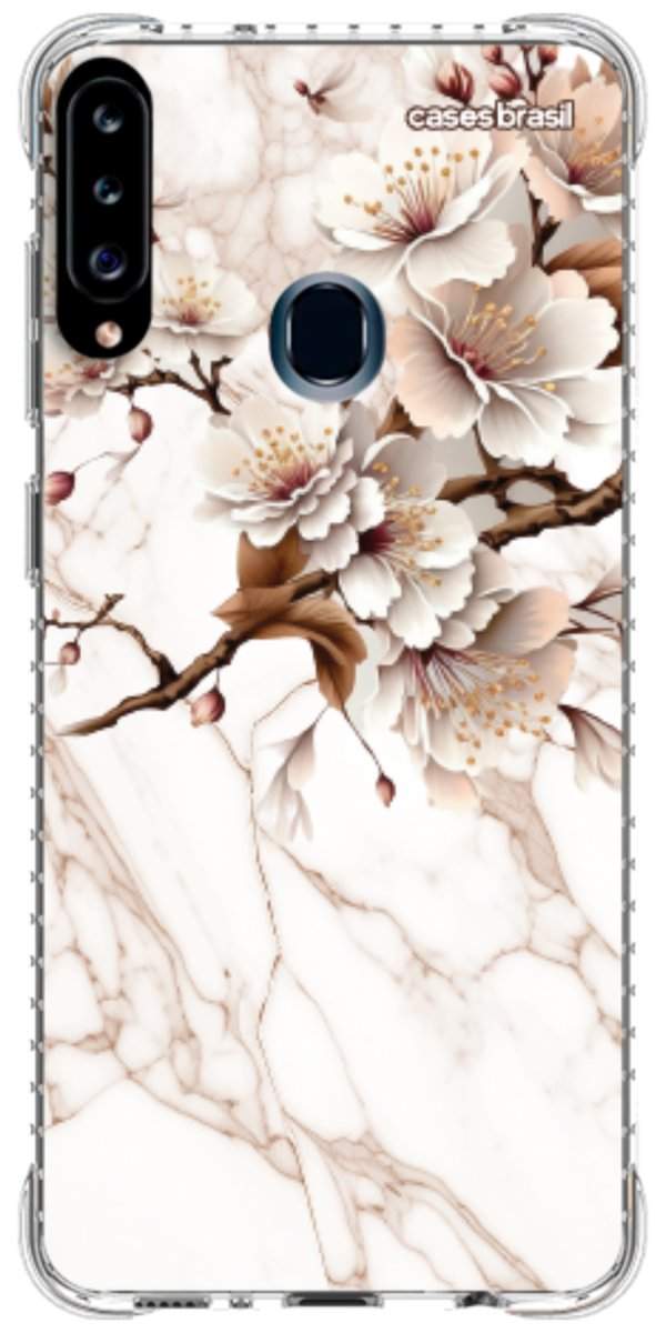 Capinha para Celular Mármore Sépia Floral