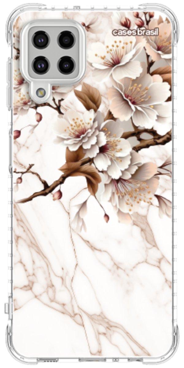 Capinha para Celular Mármore Sépia Floral