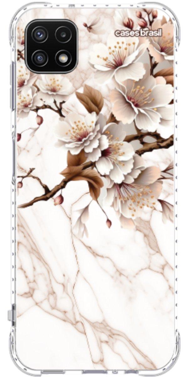 Capinha para Celular Mármore Sépia Floral