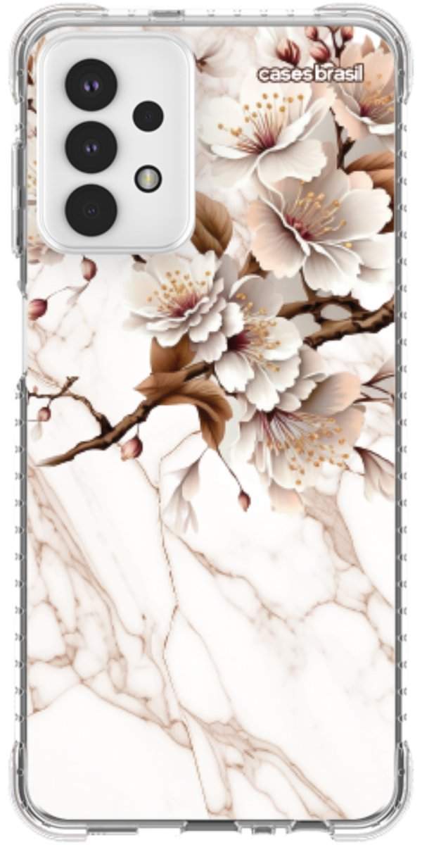 Capinha para Celular Mármore Sépia Floral