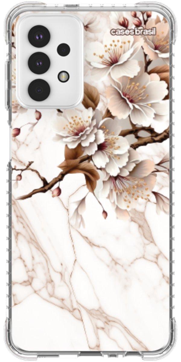 Capinha para Celular Mármore Sépia Floral