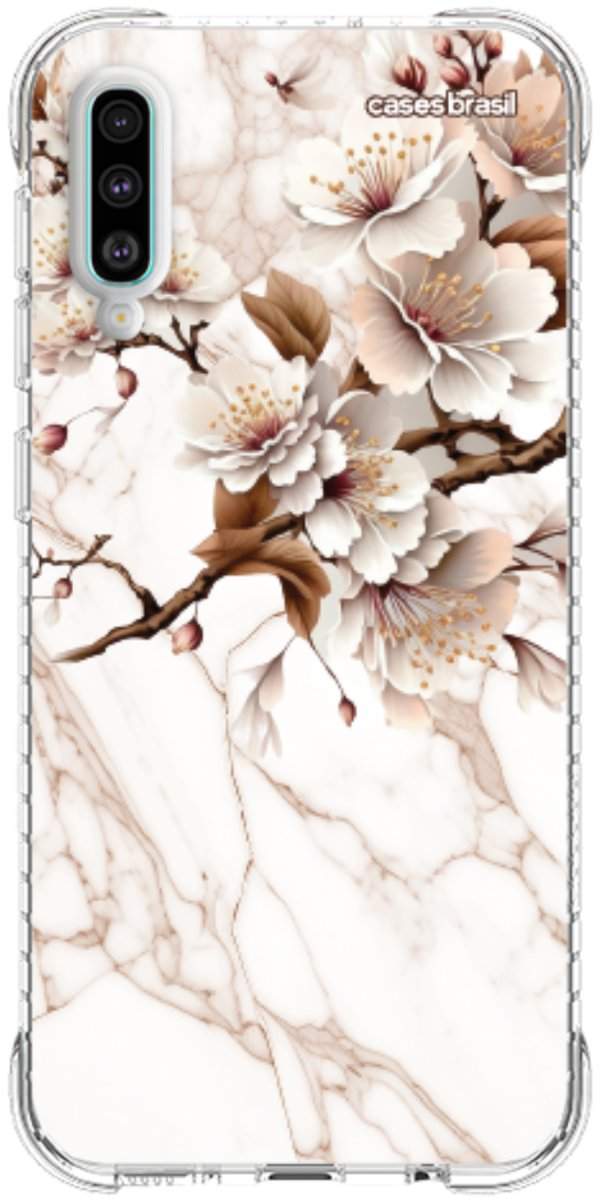Capinha para Celular Mármore Sépia Floral