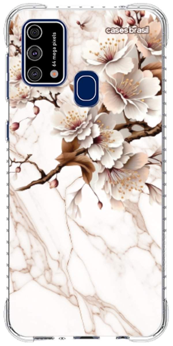 Capinha para Celular Mármore Sépia Floral