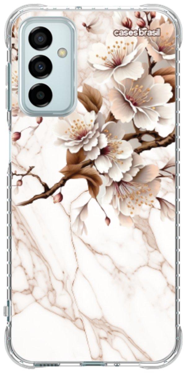 Capinha para Celular Mármore Sépia Floral