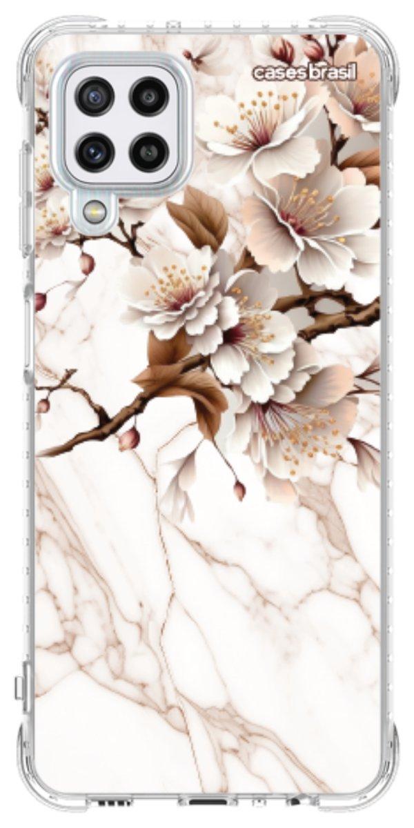 Capinha para Celular Mármore Sépia Floral