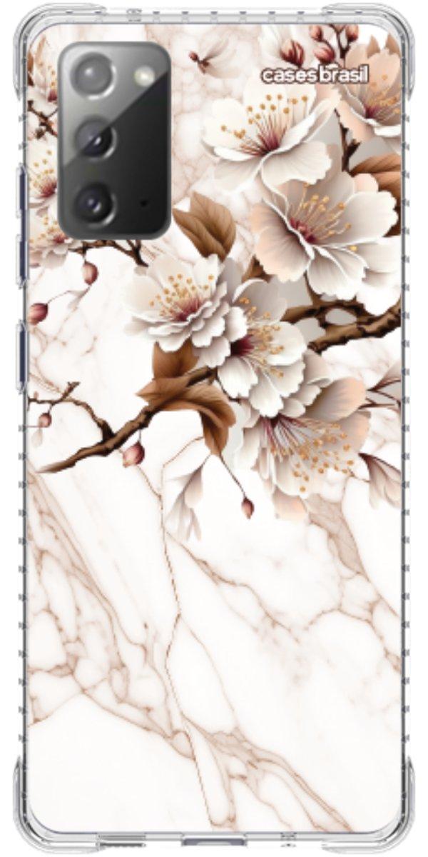 Capinha para Celular Mármore Sépia Floral