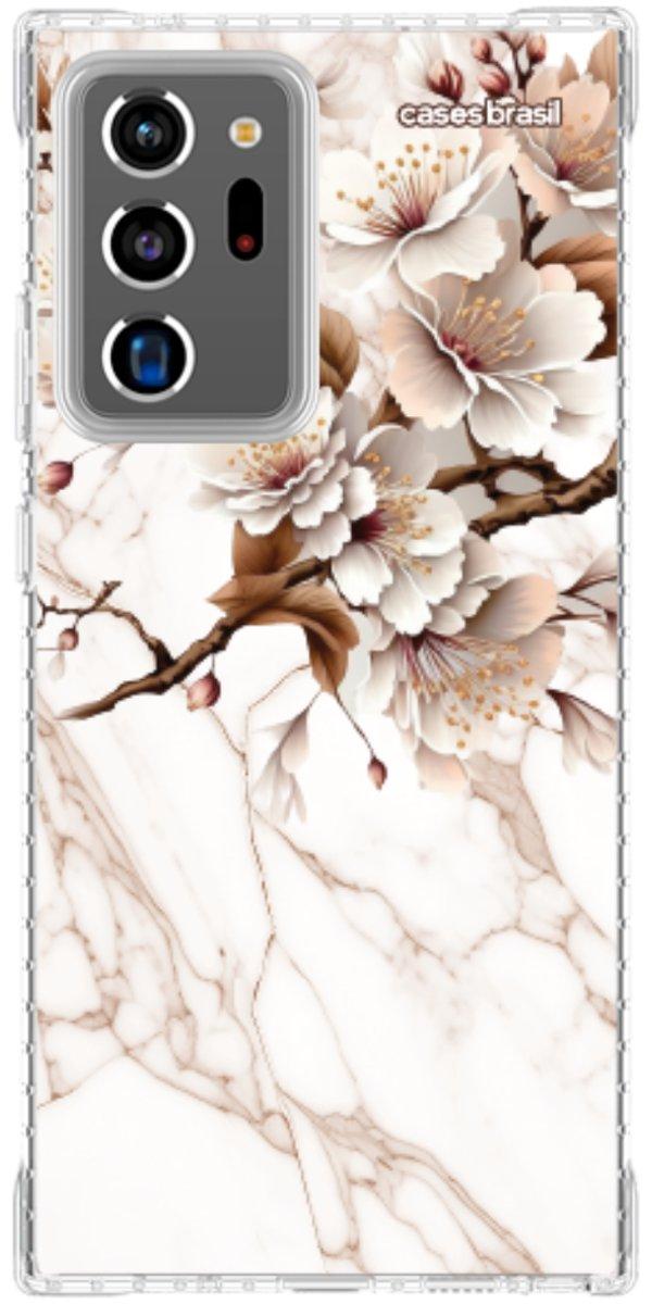 Capinha para Celular Mármore Sépia Floral
