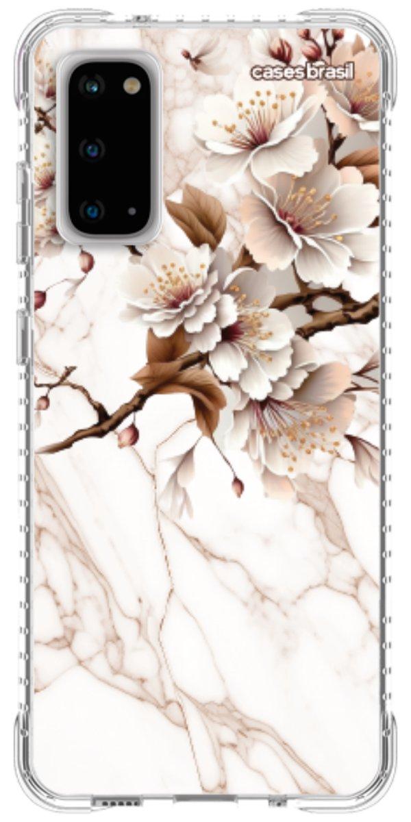 Capinha para Celular Mármore Sépia Floral