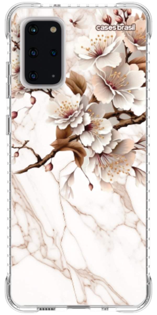 Capinha para Celular Mármore Sépia Floral