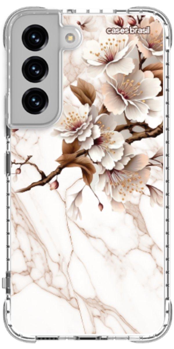 Capinha para Celular Mármore Sépia Floral