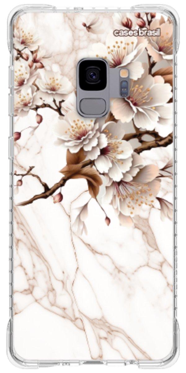 Capinha para Celular Mármore Sépia Floral