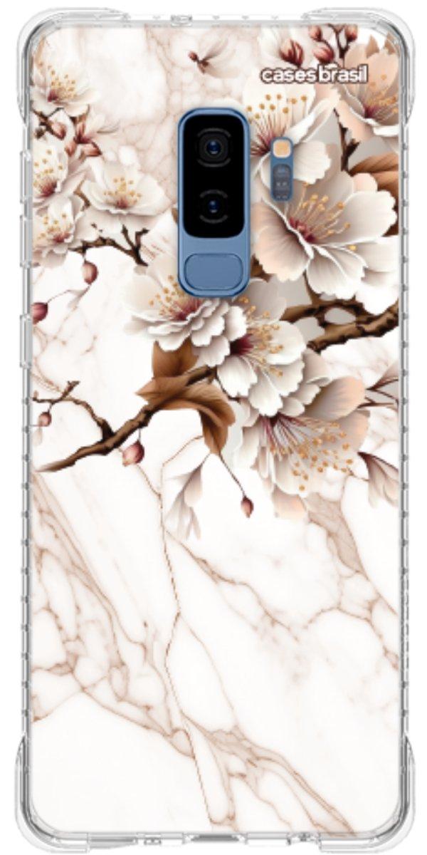 Capinha para Celular Mármore Sépia Floral