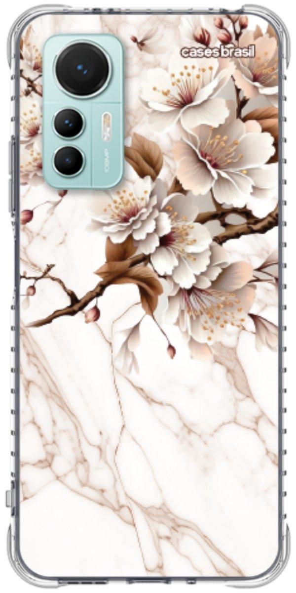Capinha para Celular Mármore Sépia Floral