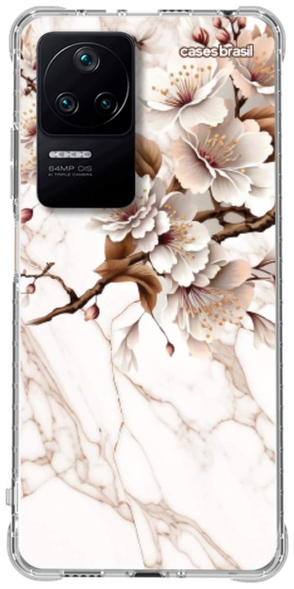 Capinha para Celular Mármore Sépia Floral