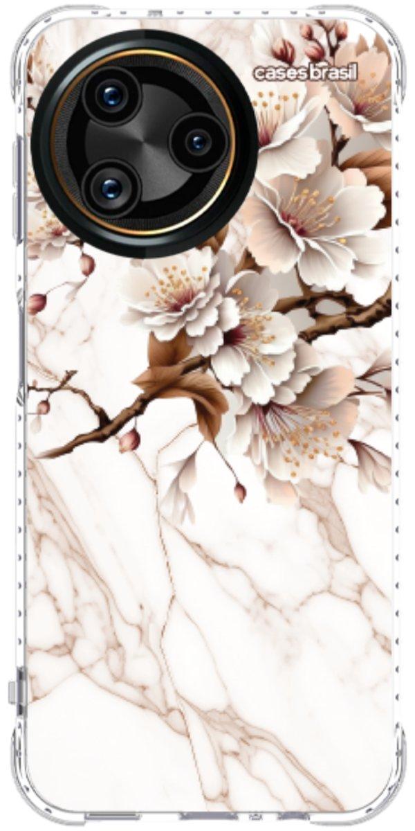 Capinha para Celular Mármore Sépia Floral
