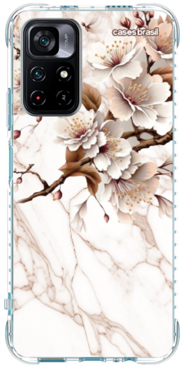 Capinha para Celular Mármore Sépia Floral