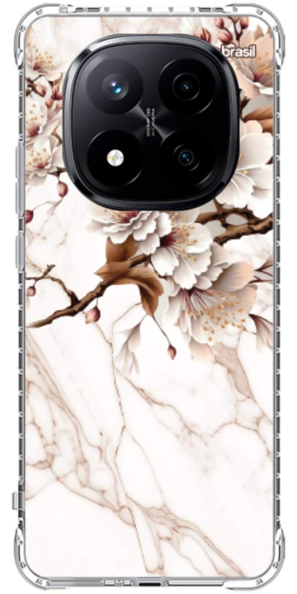Capinha para Celular Mármore Sépia Floral