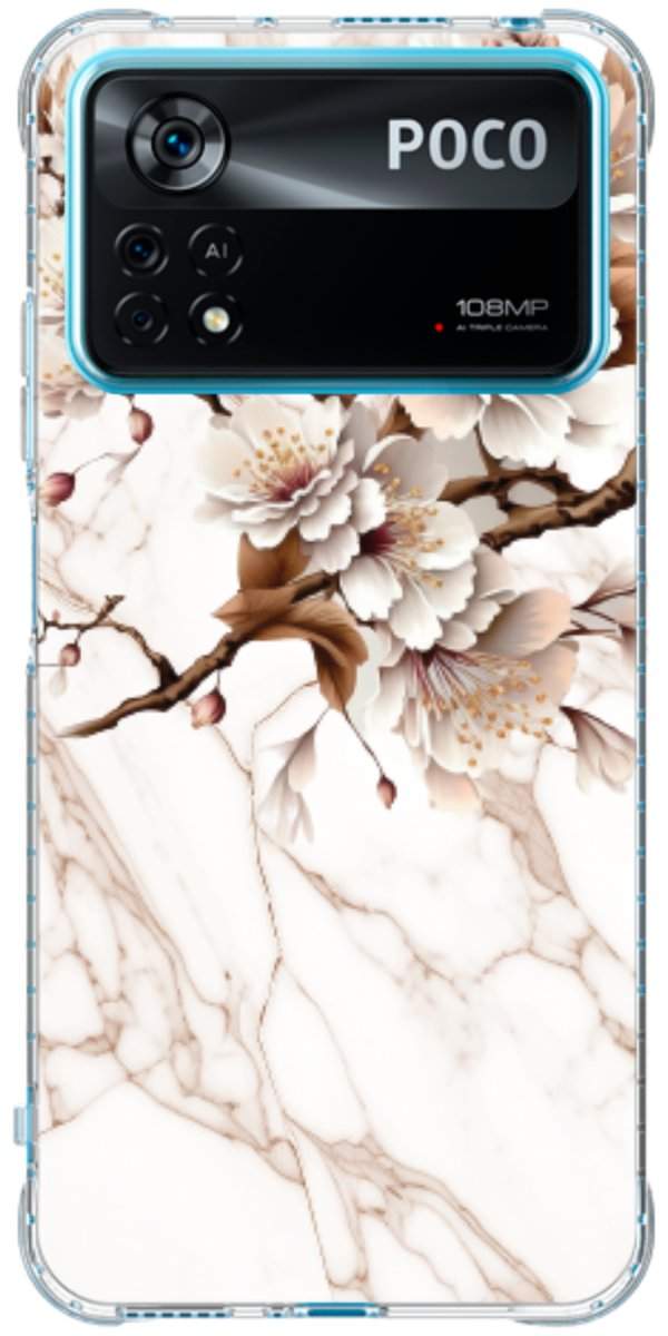 Capinha para Celular Mármore Sépia Floral