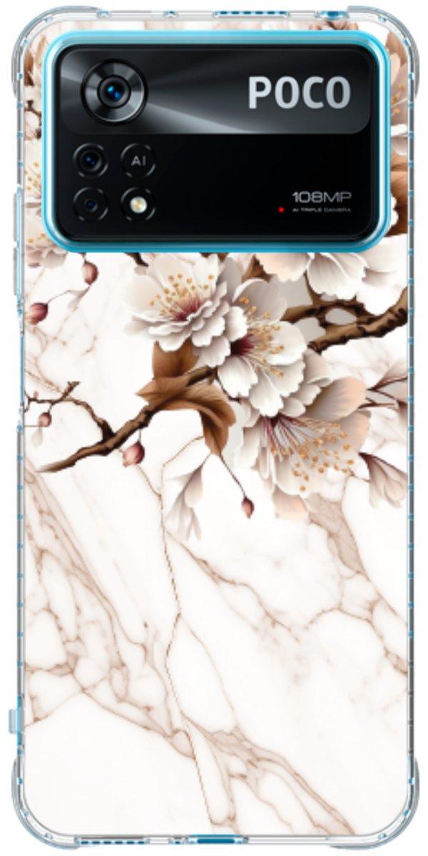 Capinha para Celular Mármore Sépia Floral