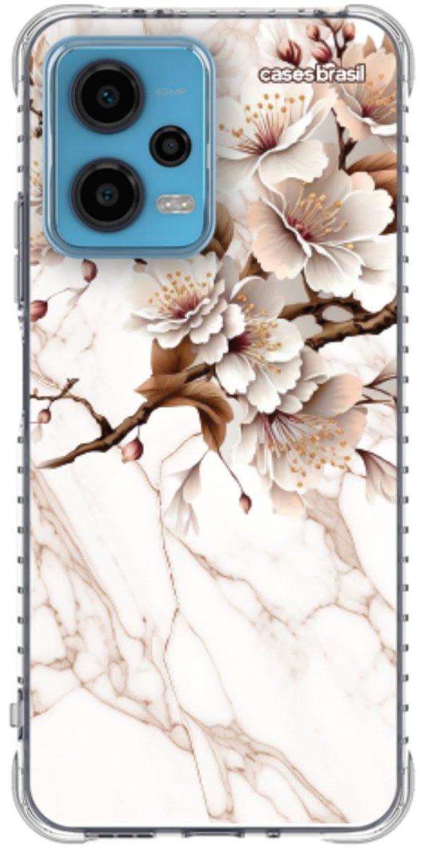 Capinha para Celular Mármore Sépia Floral