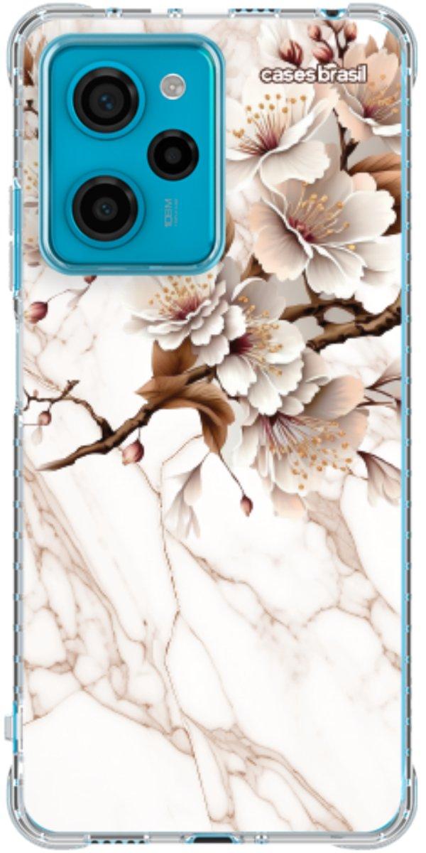 Capinha para Celular Mármore Sépia Floral