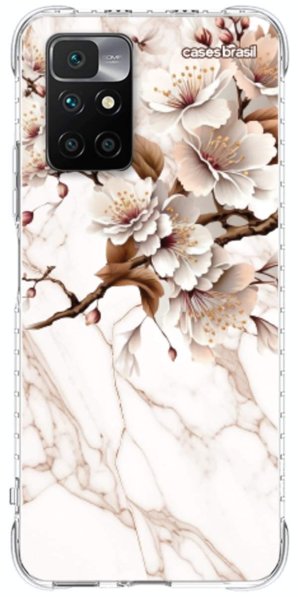 Capinha para Celular Mármore Sépia Floral