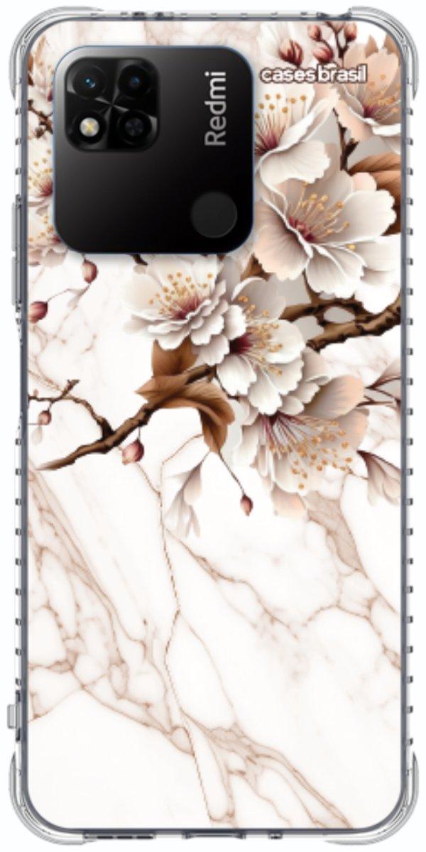 Capinha para Celular Mármore Sépia Floral