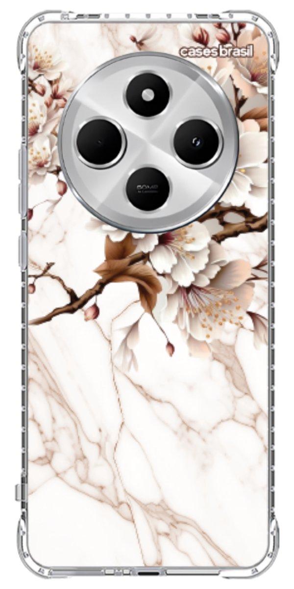 Capinha para Celular Mármore Sépia Floral