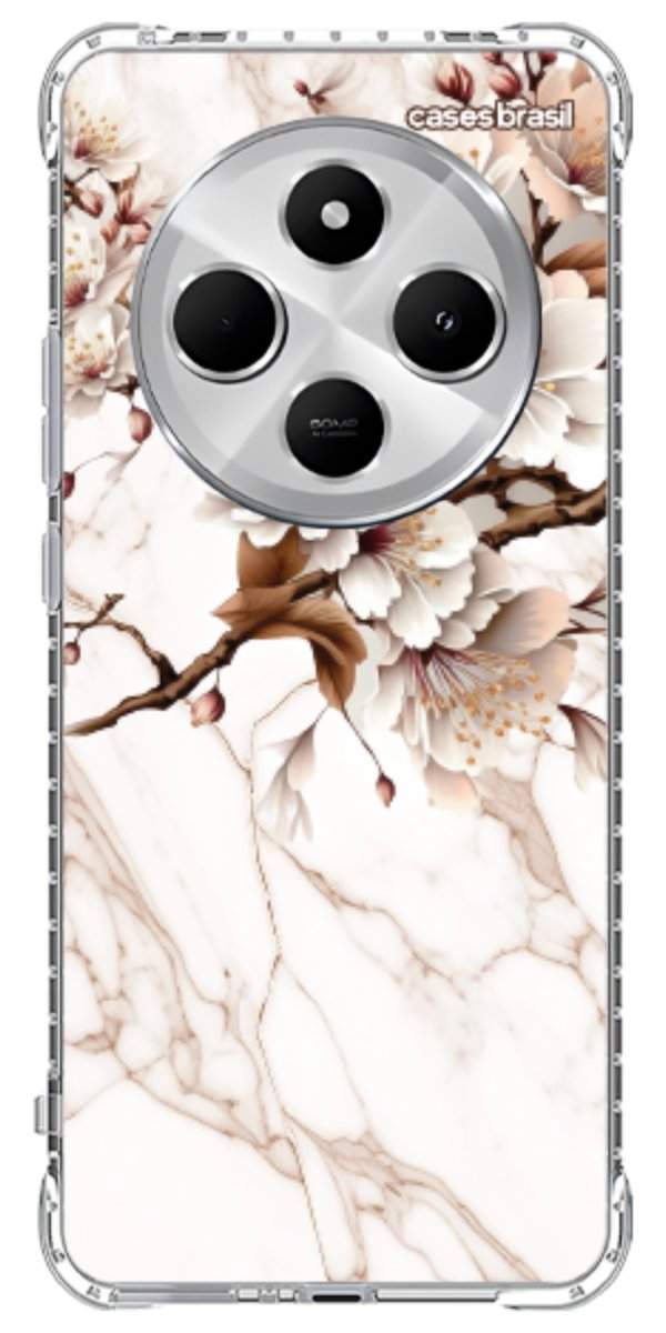 Capinha para Celular Mármore Sépia Floral