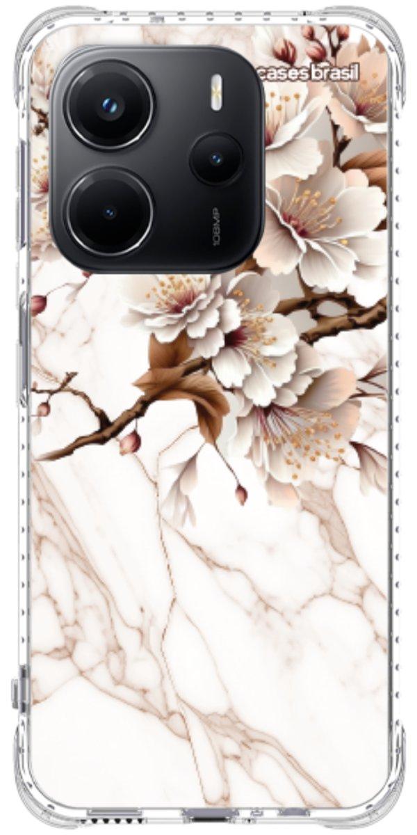 Capinha para Celular Mármore Sépia Floral
