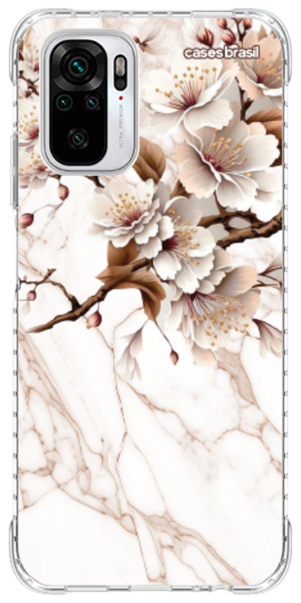 Capinha para Celular Mármore Sépia Floral