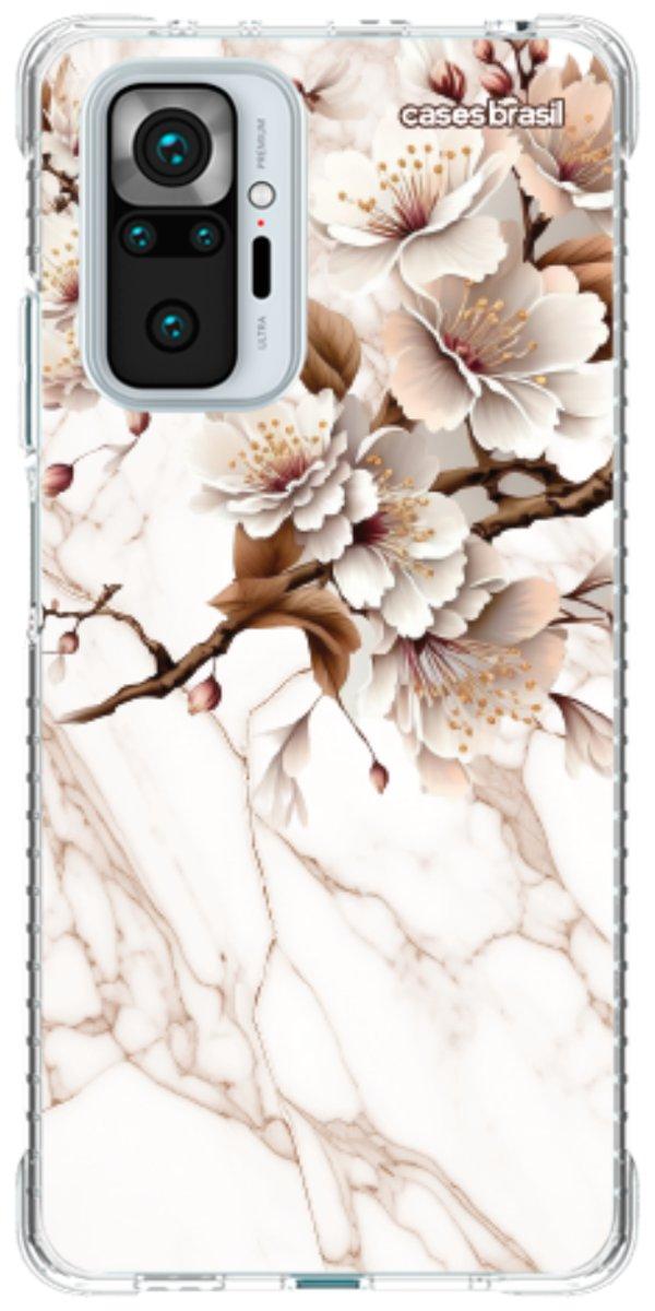 Capinha para Celular Mármore Sépia Floral