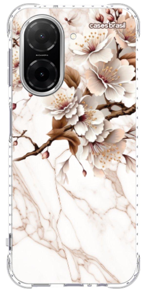 Capinha para Celular Mármore Sépia Floral