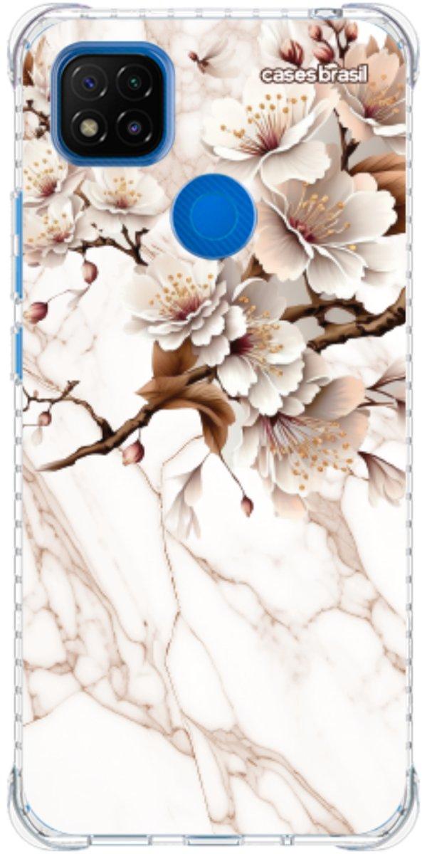 Capinha para Celular Mármore Sépia Floral
