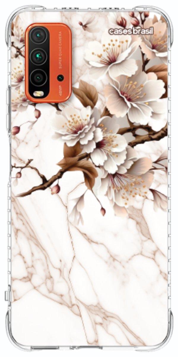 Capinha para Celular Mármore Sépia Floral