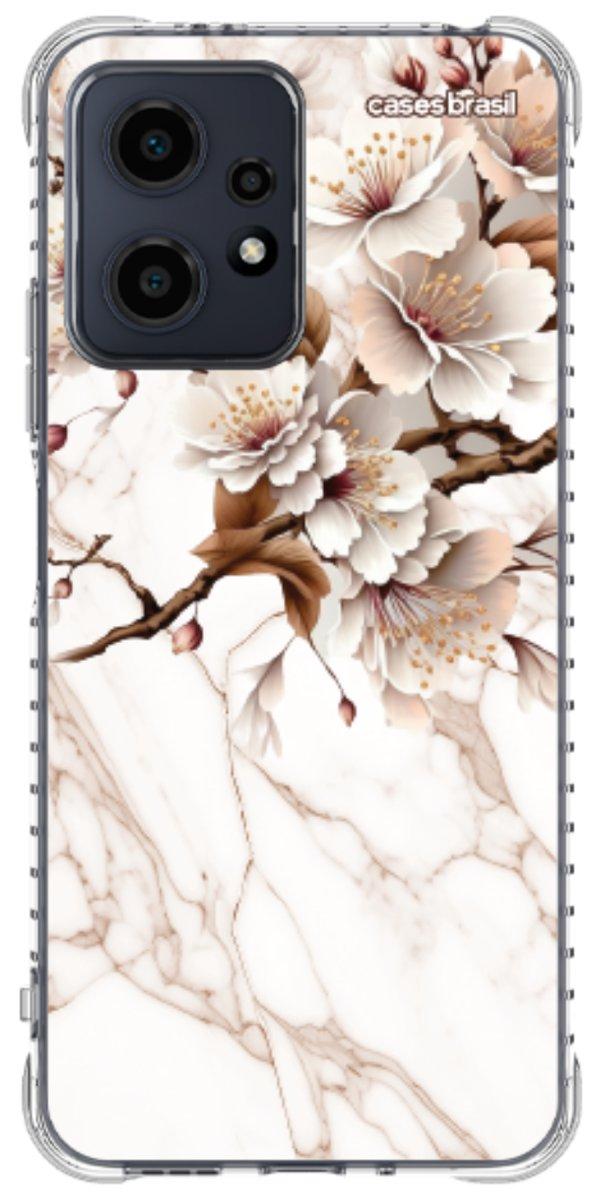Capinha para Celular Mármore Sépia Floral
