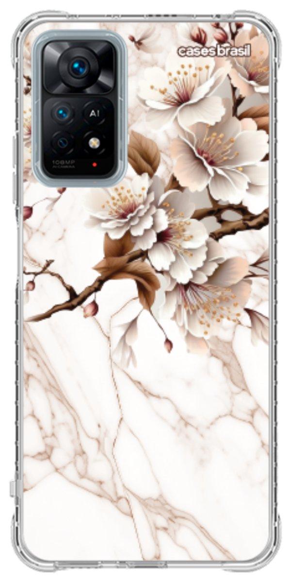 Capinha para Celular Mármore Sépia Floral