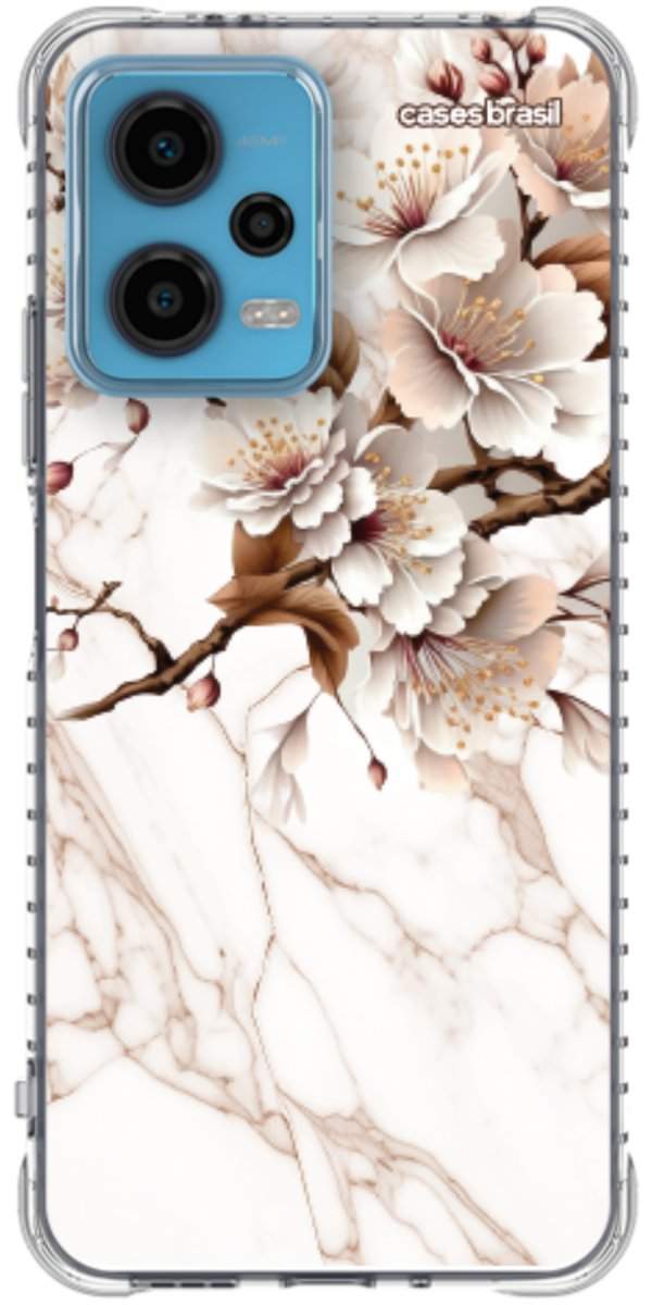 Capinha para Celular Mármore Sépia Floral