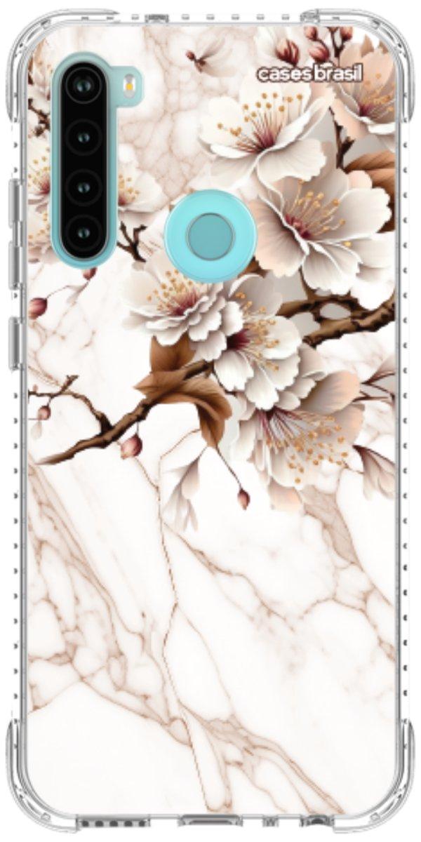 Capinha para Celular Mármore Sépia Floral