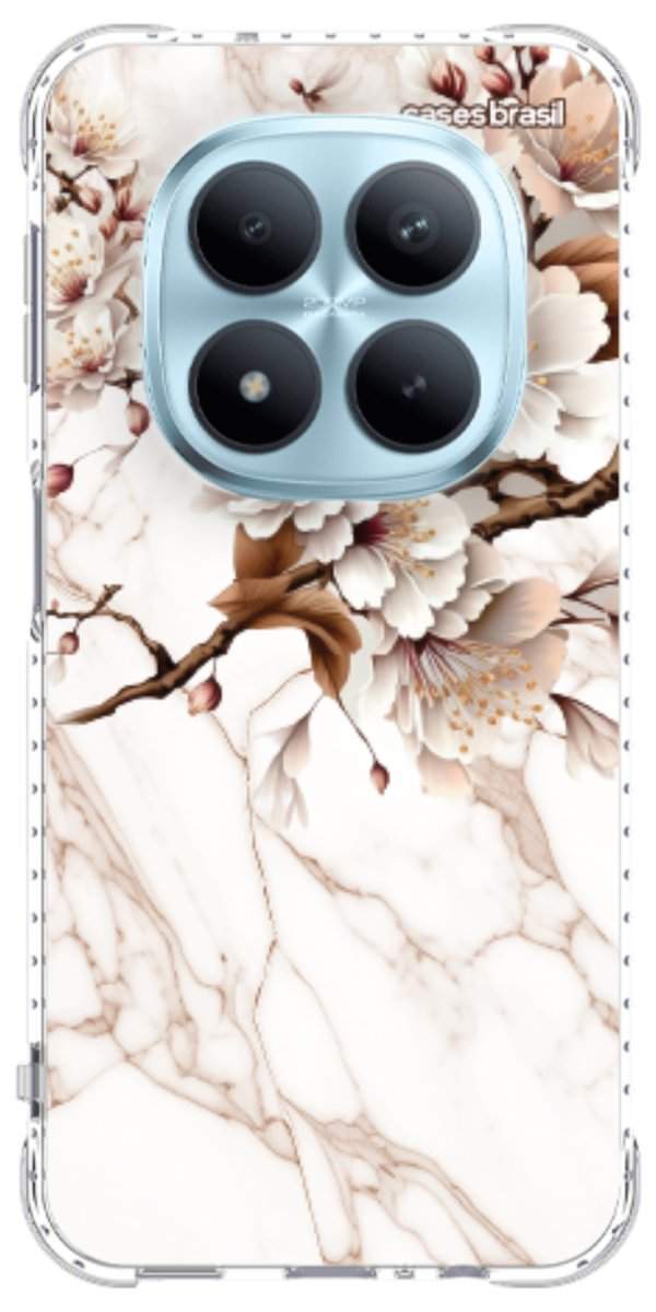 Capinha para Celular Mármore Sépia Floral