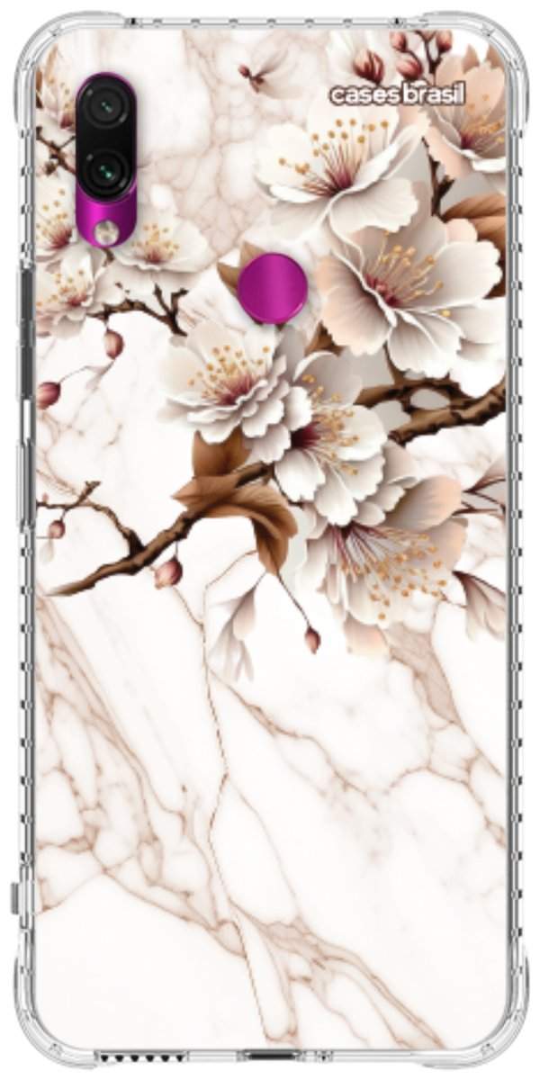 Capinha para Celular Mármore Sépia Floral