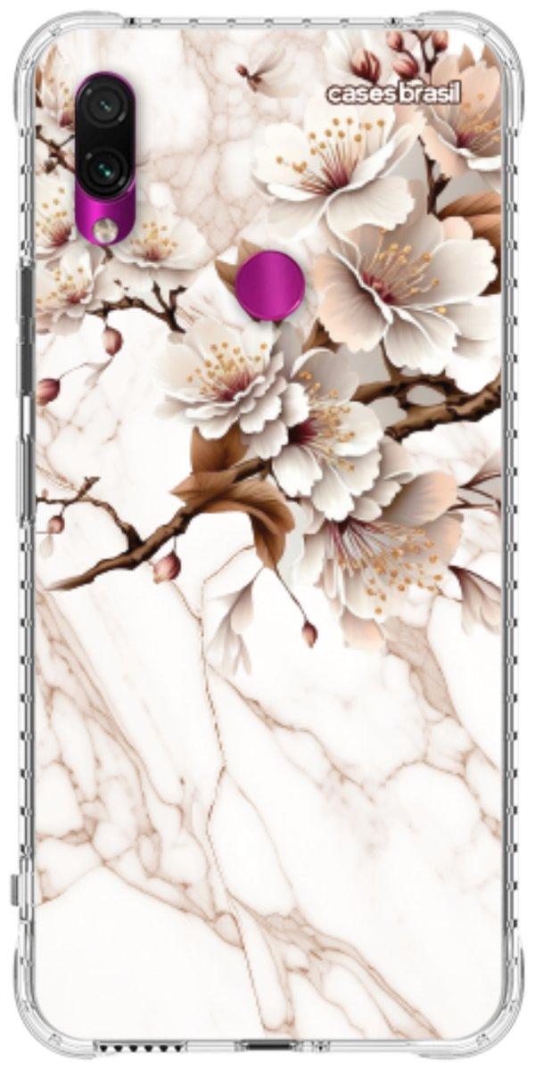 Capinha para Celular Mármore Sépia Floral
