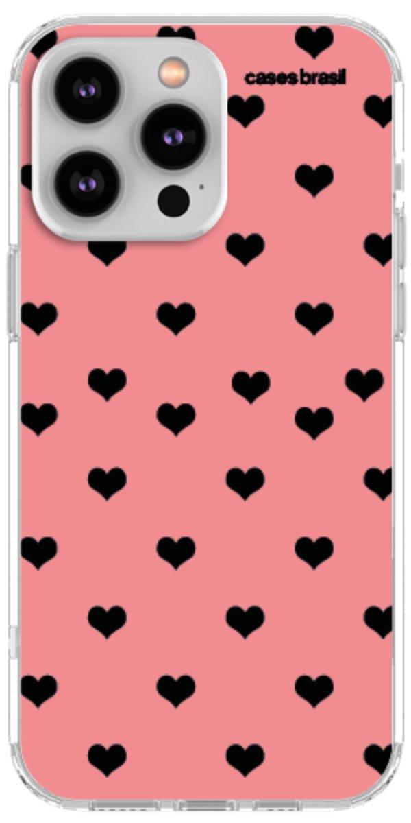 Capinha para Celular Corações Traçados Pink