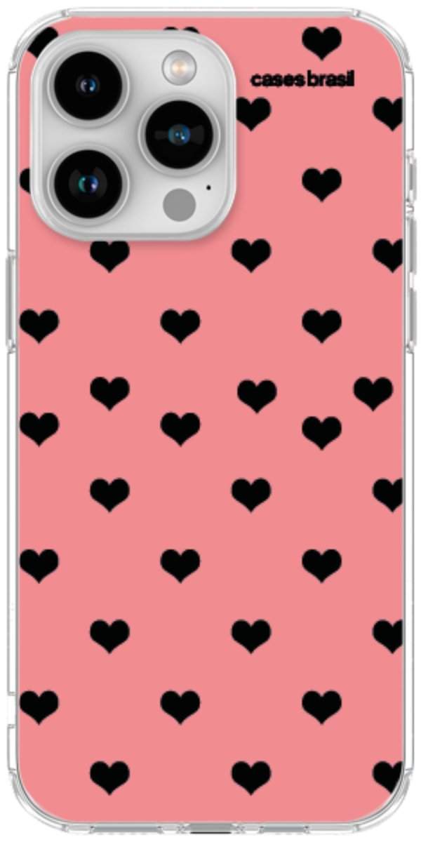 Capinha para Celular Corações Traçados Pink