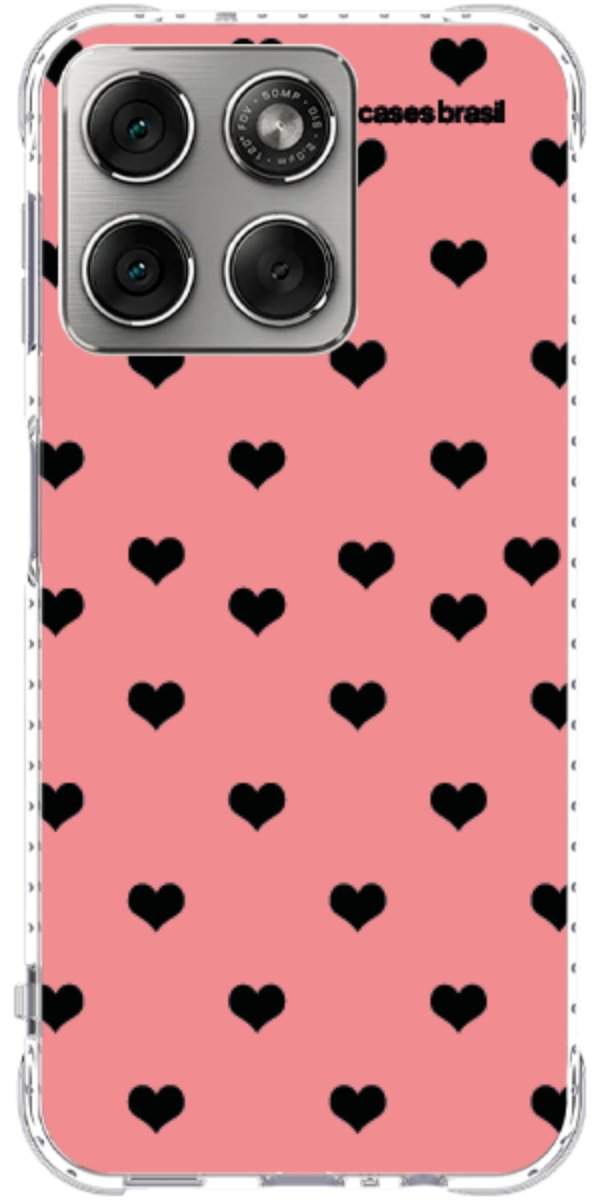 Capinha para Celular Corações Traçados Pink