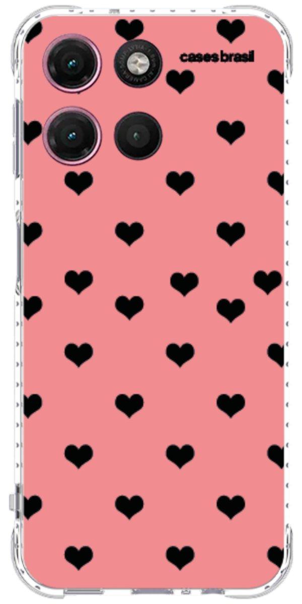 Capinha para Celular Corações Traçados Pink